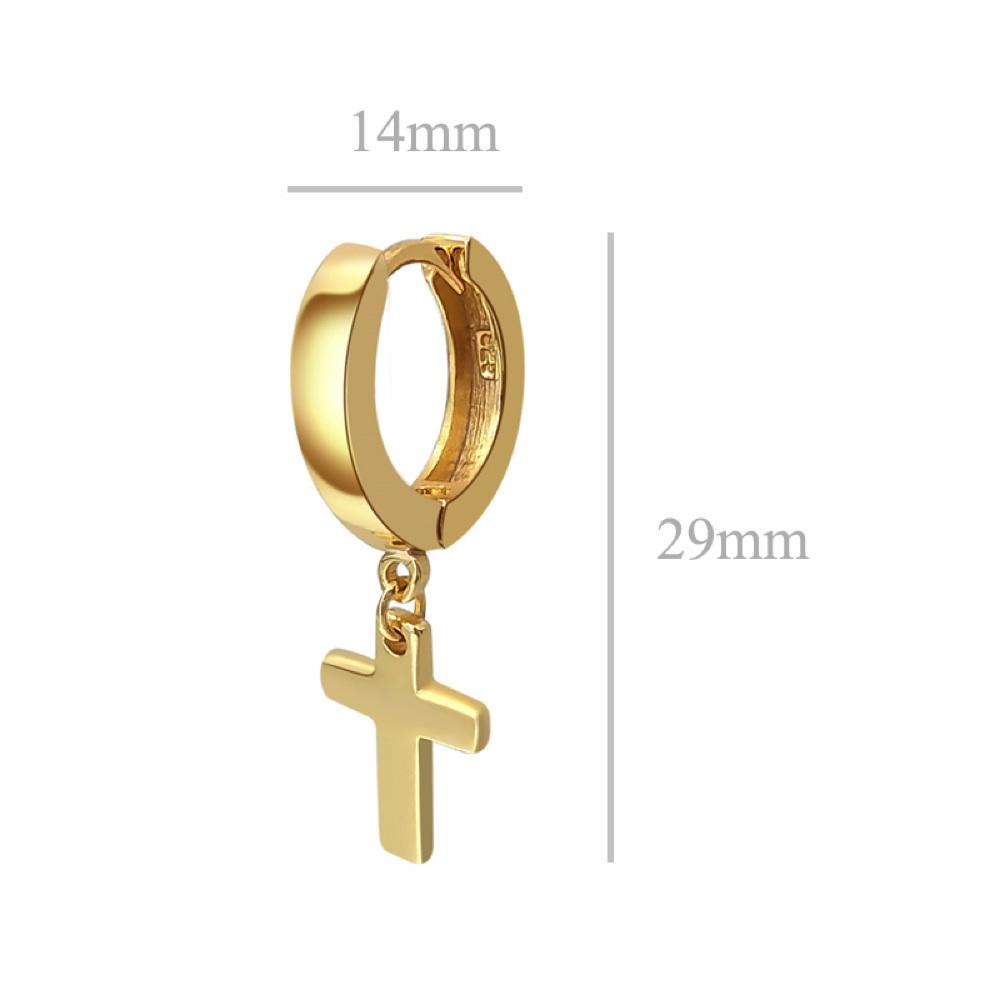 Cross Dangling Huggie Hoop Earrings .925 Silver White Gold HipHopBling