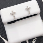 Cross Diamond Earrings .925 Sterling Silver HipHopBling