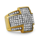 Cross Gold Stainless Steel Bling Bling Ring 7 HipHopBling