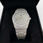 Crown Iced Out Hip Hop Bling Bustdown Watch White Gold HipHopBling