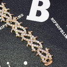 Crown of Thorns VVS CZ Iced Out Hip Hop Bracelet Yellow Gold 8" HipHopBling