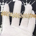 Crown of Thorns VVS CZ Iced Out Hip Hop Bracelet Yellow Gold 8" HipHopBling