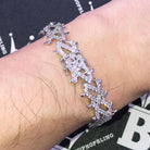 Crown of Thorns VVS CZ Iced Out Hip Hop Bracelet Yellow Gold 8" HipHopBling