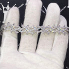 Crown of Thorns VVS CZ Iced Out Hip Hop Bracelet Yellow Gold 8" HipHopBling