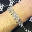 Crown of Thorns VVS CZ Iced Out Hip Hop Bracelet Yellow Gold 8" HipHopBling