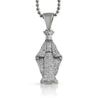 Crowned Angel Bling Bling CZ Pendant Rhodium HipHopBling