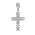 Crucifix Baguette Cross VVS Moissanite Pendant 3.41cttw .925 Sterling Silver HipHopBling