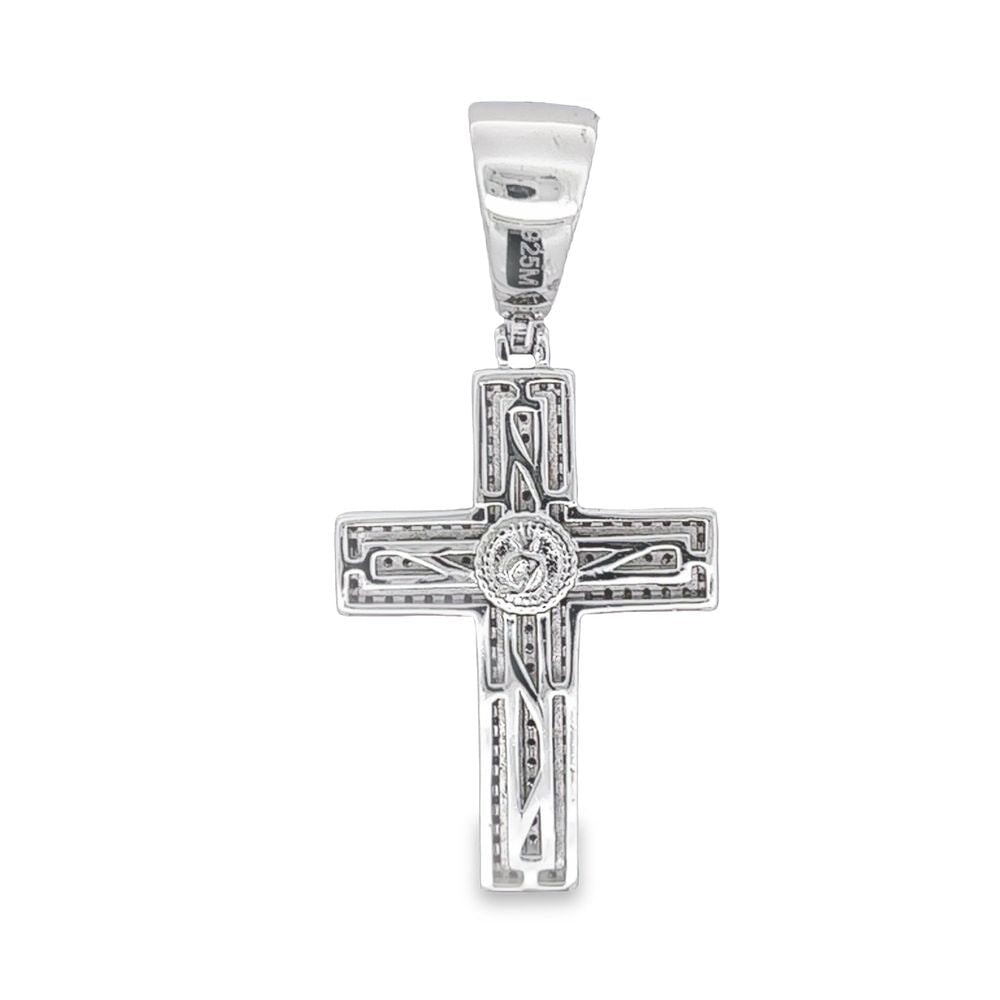 Crucifix Baguette Cross VVS Moissanite Pendant 3.41cttw .925 Sterling Silver HipHopBling