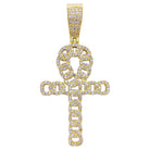 Cuban Ankh Cross 1.33cttw Diamond Pendant 10K Gold 10K Yellow Gold HipHopBling