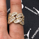 Cuban Baguette Diamond Ring 2.50cttw 10K Gold 10K Yellow Gold HipHopBling