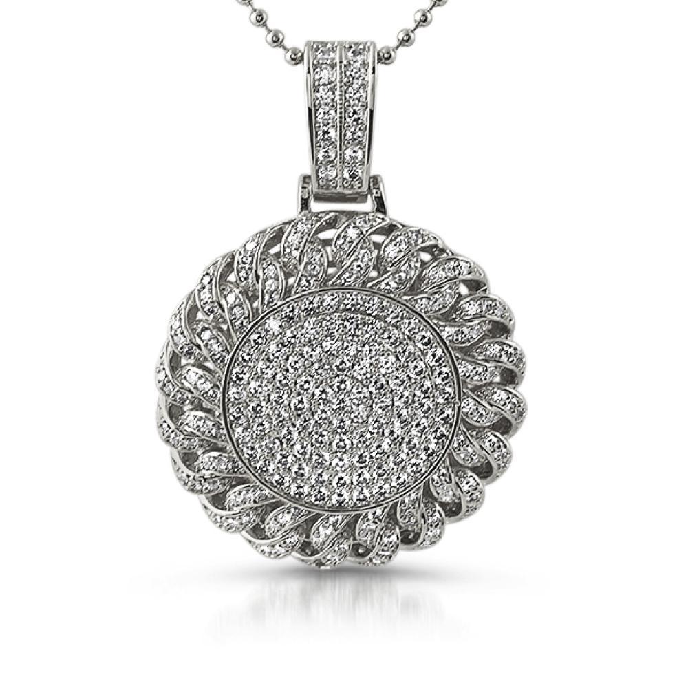 Cuban Bling Bling Medallion Rhodium HipHopBling