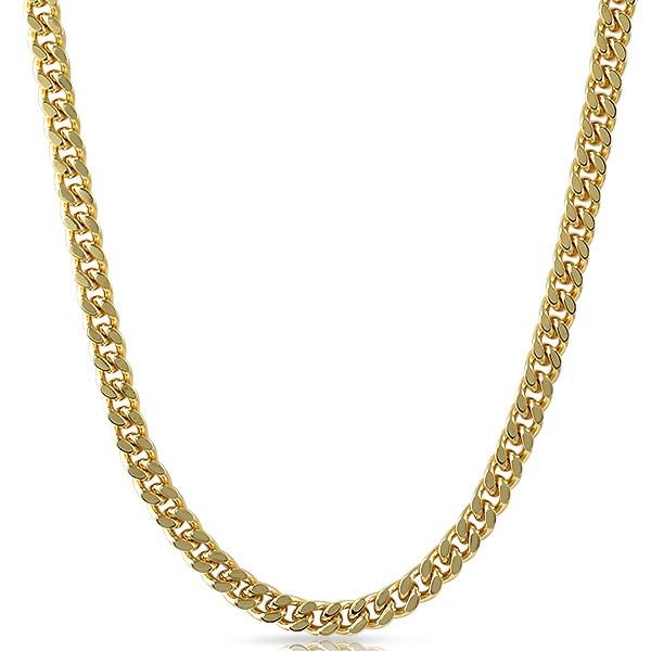 Cuban Box Chain Gold Plated Necklace 7MM 24" HipHopBling