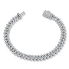 Cuban Box Iced Out Hip Hop Bracelet 3 Sizes 10MM Yellow Gold 7" HipHopBling