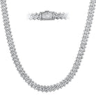 Cuban Box Link CZ Hip Hop Iced Out Bling Chain White Gold 8MM 30" HipHopBling
