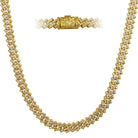 Cuban Box Link CZ Hip Hop Iced Out Bling Chain Yellow Gold 10MM 20" HipHopBling