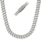 Cuban Box Link CZ Hip Hop Iced Out Chain White Gold 18" HipHopBling