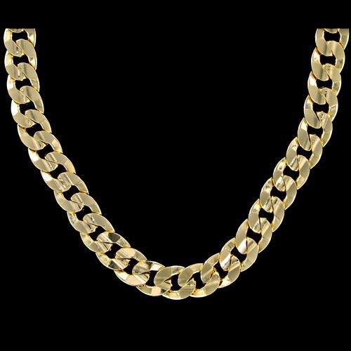 Cuban Concave 10mm 30 Inch Gold Plated Hip Hop Chain Necklace HipHopBling