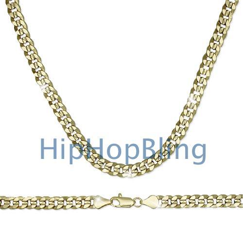 Cuban Concave 8mm 24 Inch Gold Plated Hip Hop Chain HipHopBling