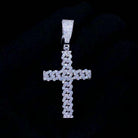 Cuban Cross VVS CZ Hip Hop Bling Bling Pendant White Gold HipHopBling