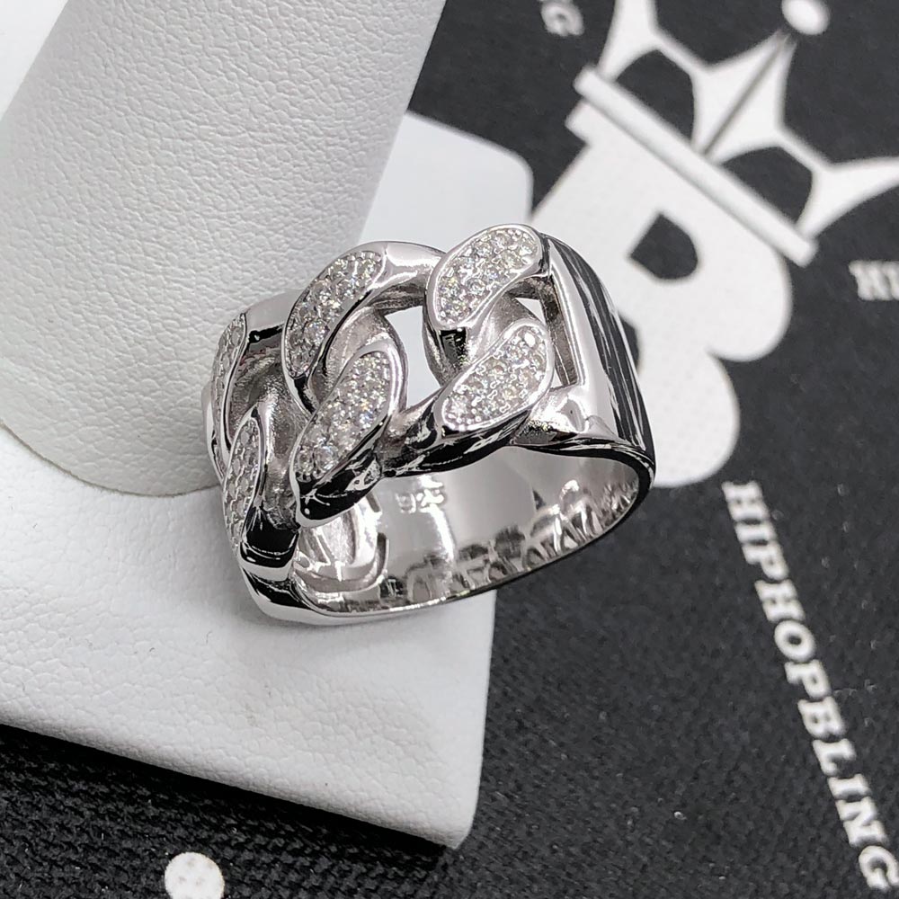 Cuban Iced VVS Moissanite Ring .925 Sterling Silver 6 HipHopBling