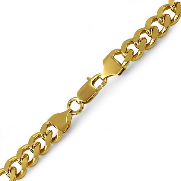 Cuban IP Gold Stainless Steel Bracelet 10MM HipHopBling