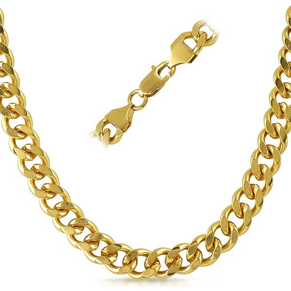 Cuban IP Gold Stainless Steel Chain Necklace 10MM HipHopBling