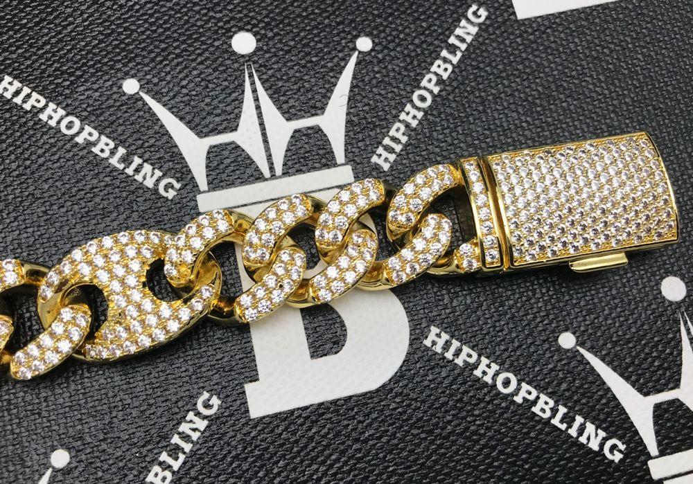 Cuban Mariner Link CZ Bling Bling Chain White Gold 20" HipHopBling
