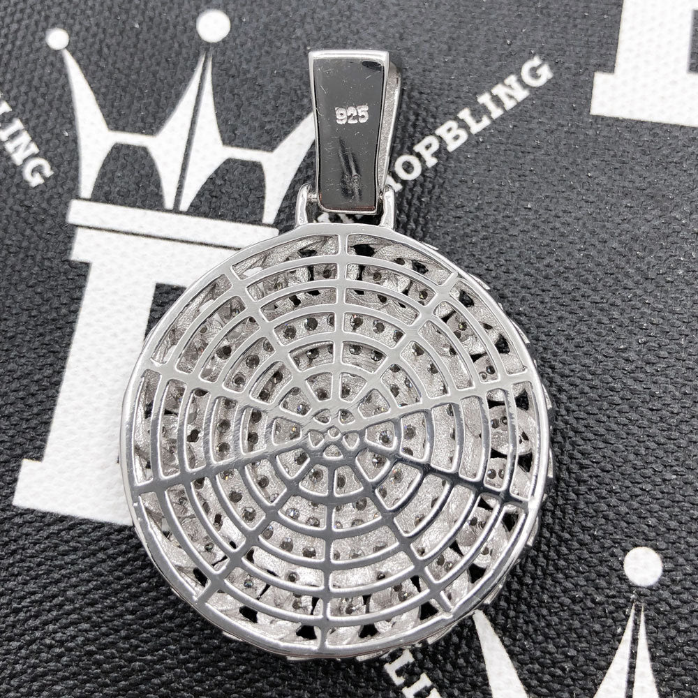 Cuban Medallion VVS Moissanite Pendant .925 Sterling Silver HipHopBling
