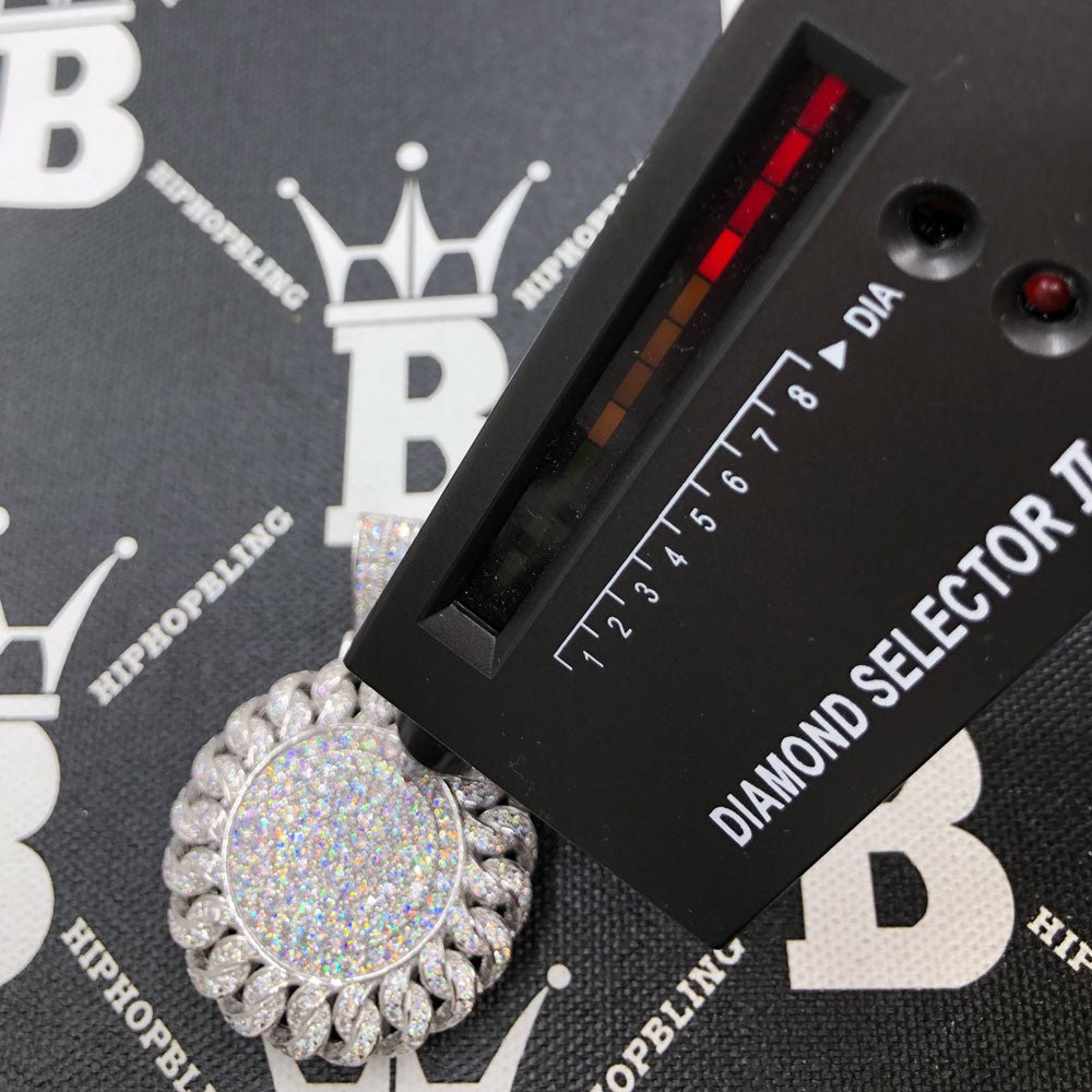 Cuban Medallion VVS Moissanite Pendant .925 Sterling Silver HipHopBling