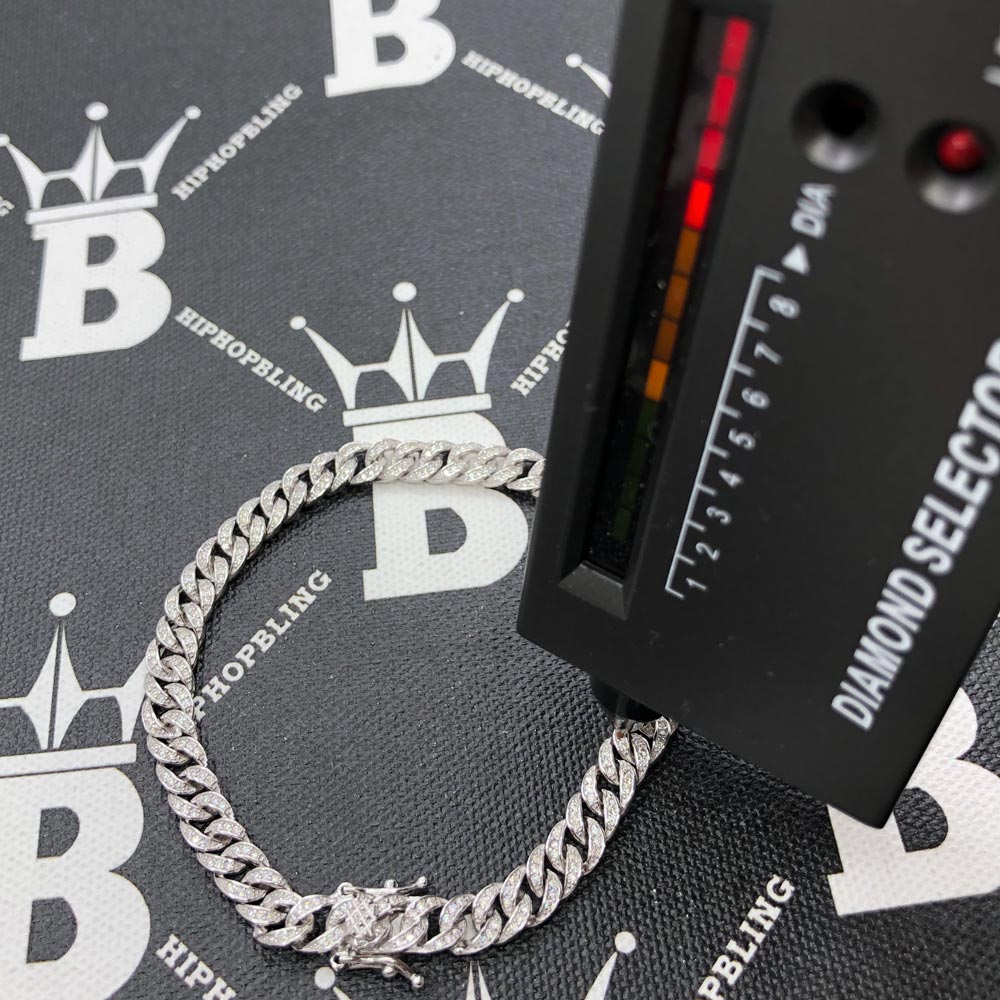 Cuban Moissanite Bracelet 6MM Iced Out .925 Sterling Silver 8" Bracelet HipHopBling
