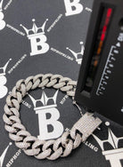 Cuban Moissanite Bracelet Iced Out Lock 15MM .925 Sterling Silver 8" Bracelet HipHopBling