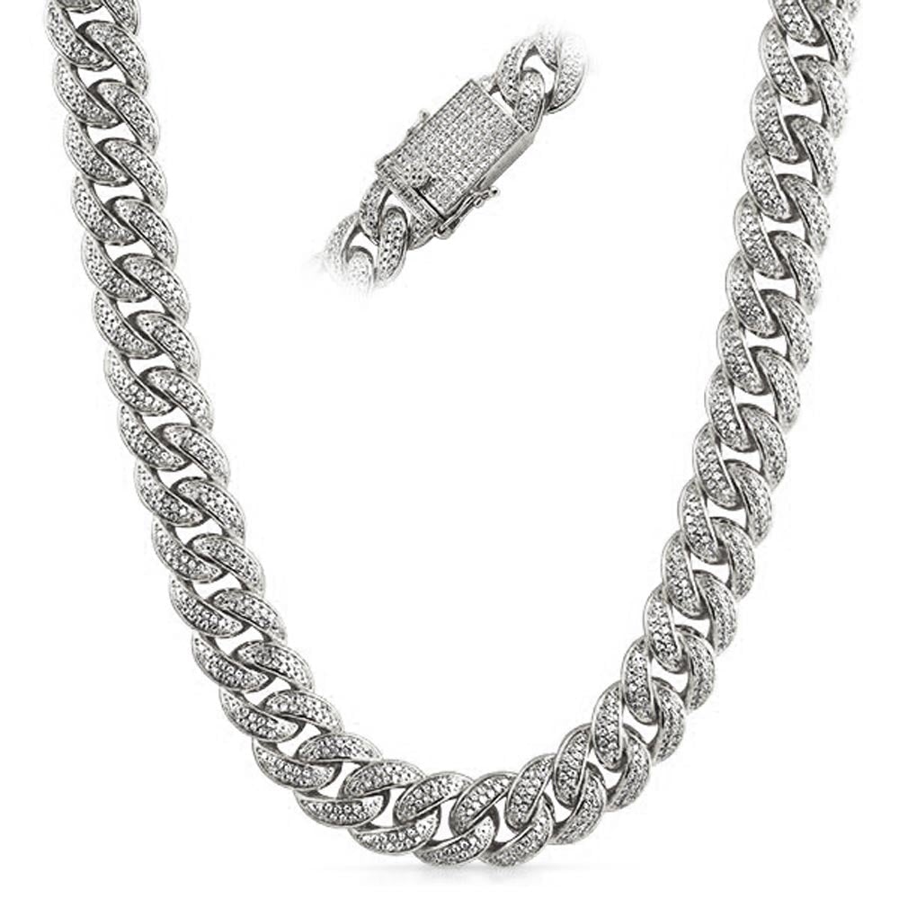 Cuban Moissanite Chain Iced Out Lock 15MM .925 Sterling Silver 18" HipHopBling