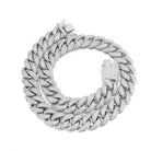 Cuban Moissanite Chain Iced Out Lock 15MM .925 Sterling Silver 18" HipHopBling
