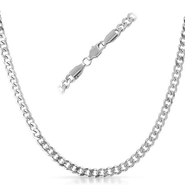 Cuban Stainless Steel Chain Necklace 4MM 20" HipHopBling