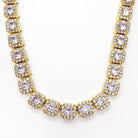 Cushion Cluster Bling Bling CZ Iced Out Chain Yellow Gold 18" HipHopBling