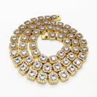 Cushion Cluster Bling Bling CZ Iced Out Chain Yellow Gold 18" HipHopBling