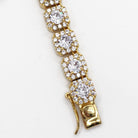 Cushion Cluster Bling Bling CZ Iced Out Chain Yellow Gold 18" HipHopBling