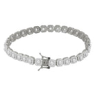 Cushion Cluster CZ Iced Out Bracelet .925 Sterling Silver Yellow Gold HipHopBling