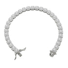 Cushion Cluster CZ Iced Out Bracelet .925 Sterling Silver Yellow Gold HipHopBling