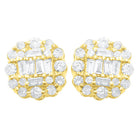 Cushion Cluster Diamond Earrings .37cttw 10K Yellow Gold HipHopBling