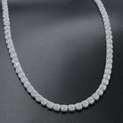 Cushion Cluster VVS CZ Iced Out Chain .925 Sterling Silver 18" HipHopBling
