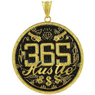 Custom 365 HUSTLE Jumbo Black & Yellow Lab CZ Medallion HipHopBling