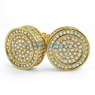 Custom 3D Circle XL Gold CZ Bling Bling Earrings HipHopBling