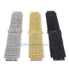 Custom 8 Row CZ Iced Out Watch Band (White) White Gold HipHopBling