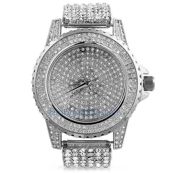 Custom All Bling Bling Watch & Iced Out Band 8" HipHopBling