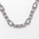 Custom Baguette Cluster Bling Bling CZ Iced Out Chain White Gold 18" HipHopBling