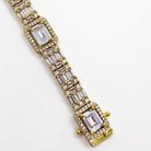 Custom Baguette Cluster Bling Bling CZ Iced Out Chain Yellow Gold 18" HipHopBling