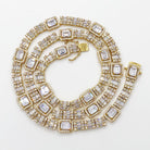 Custom Baguette Cluster Bling Bling CZ Iced Out Chain Yellow Gold 18" HipHopBling