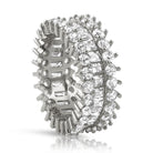 Custom Baguettes CZ Chunky Ice Eternity Bling Bling Ring in Rhodium 7 HipHopBling
