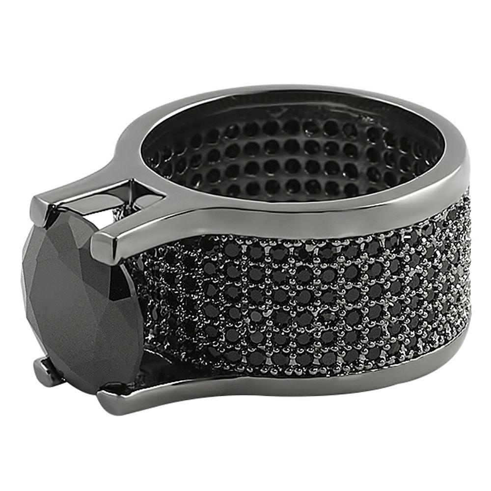 Custom Black 20ct Solitaire 360 Lab Made Bling Bling Ring 7 HipHopBling